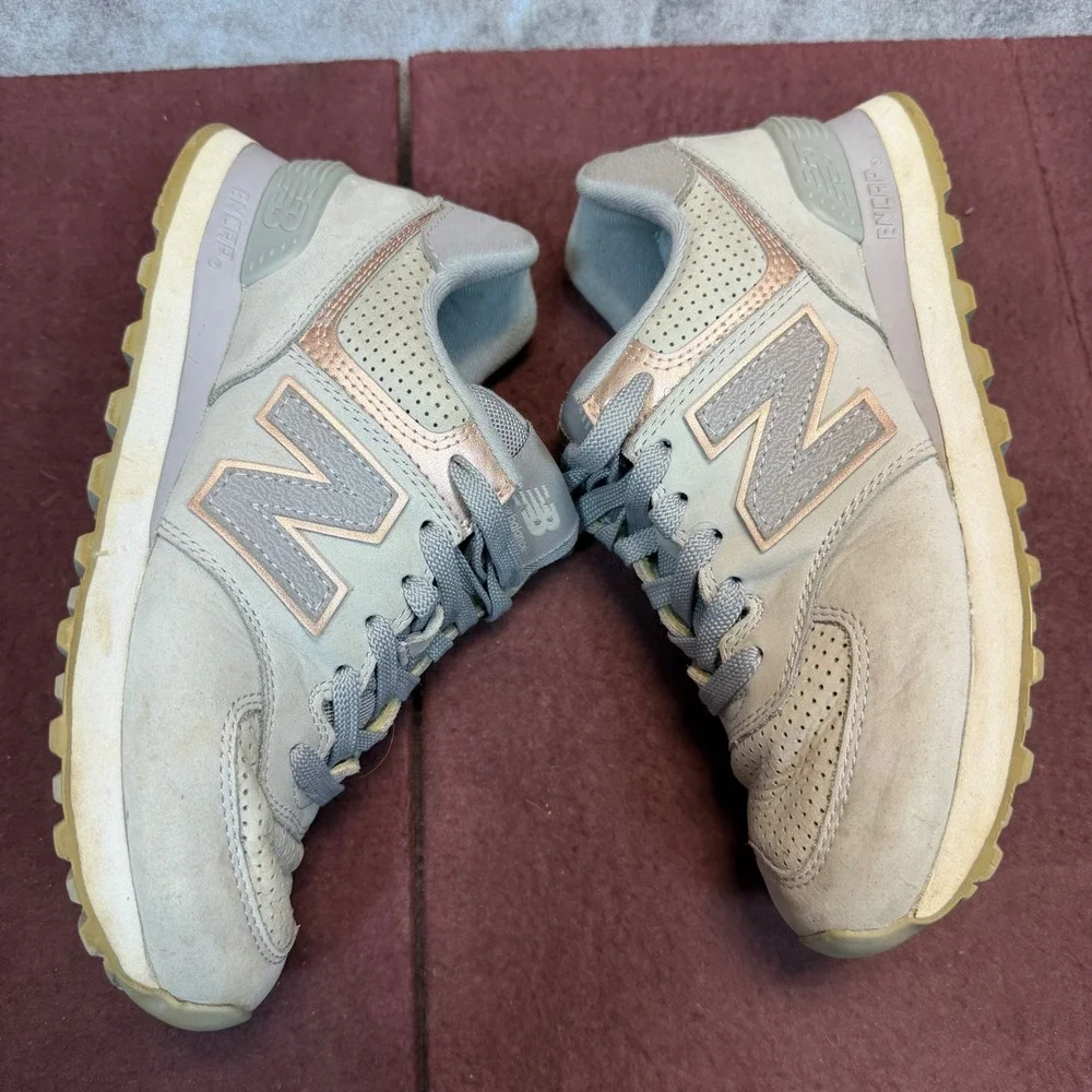 New Balance 574 Sneakers Womens Grey Regular 6.5 Low Top Athletic Running Shoes